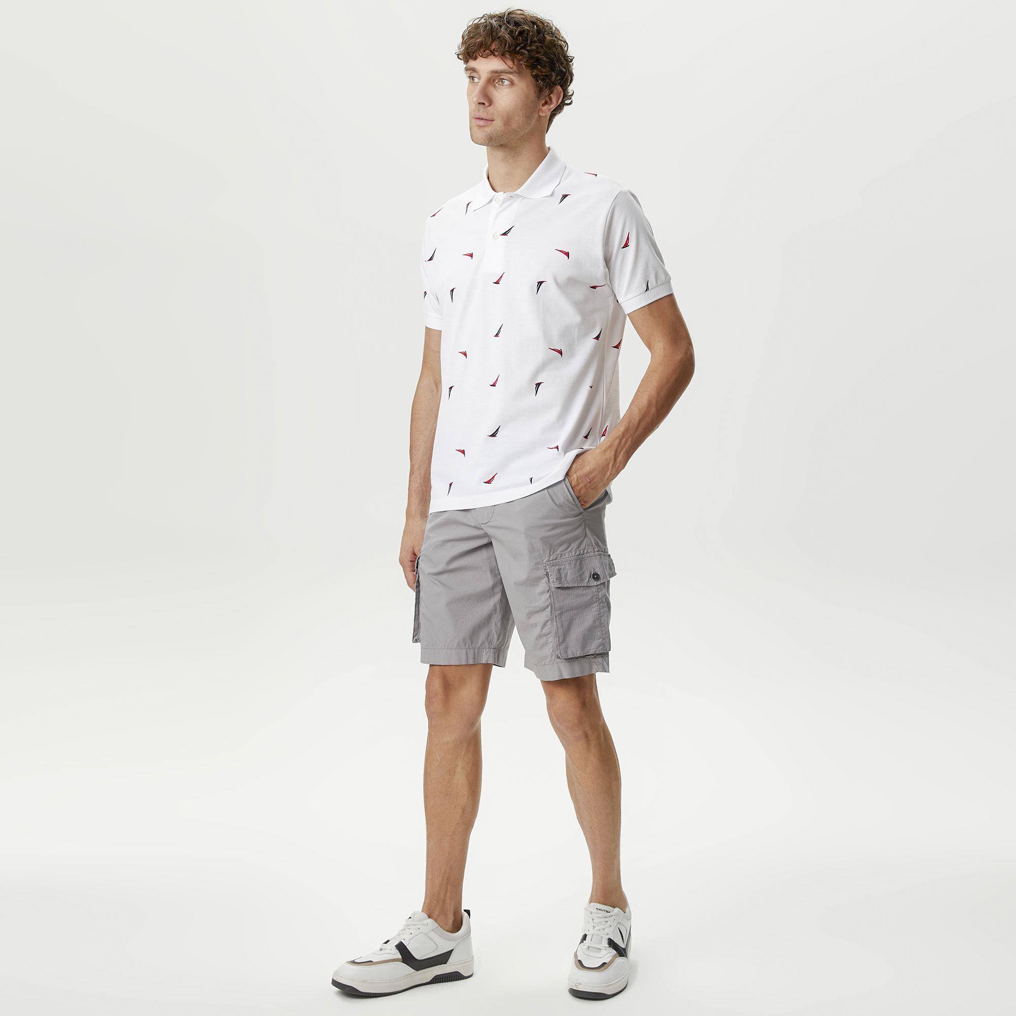 Nautica Erkek Beyaz Classic Fit Kısa Kollu Polo Yaka T-Shirt