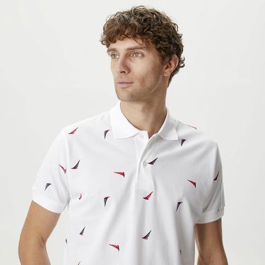  Nautica Erkek Beyaz Classic Fit Kısa Kollu Polo