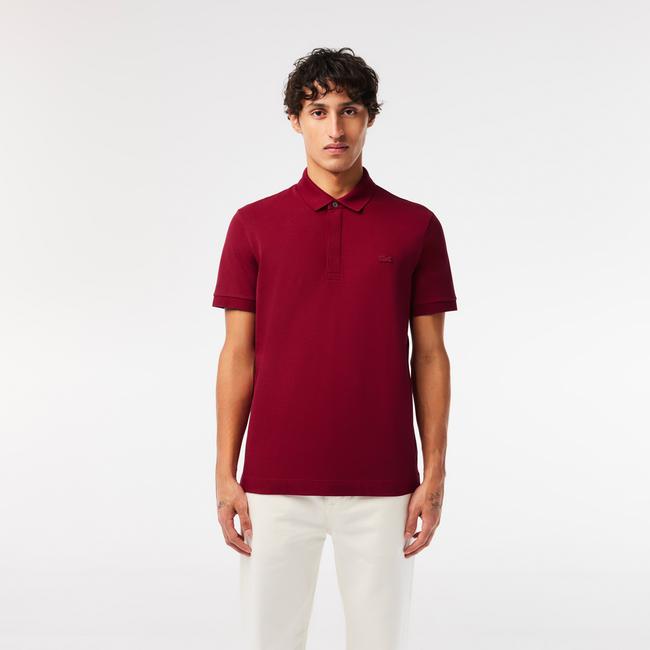  Lacoste Paris Erkek Regular Fit Bordo Polo
