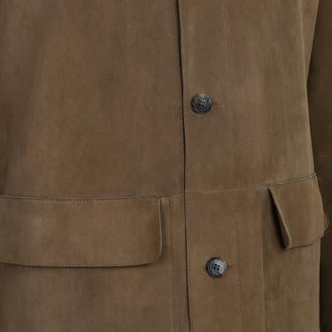  Anoki Haki Erkek Çift Taraflı Süet Deri Mont