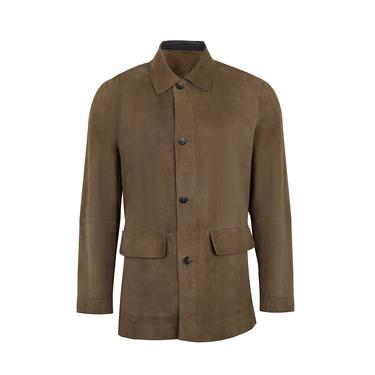  Anoki Haki Erkek Çift Taraflı Süet Deri Mont