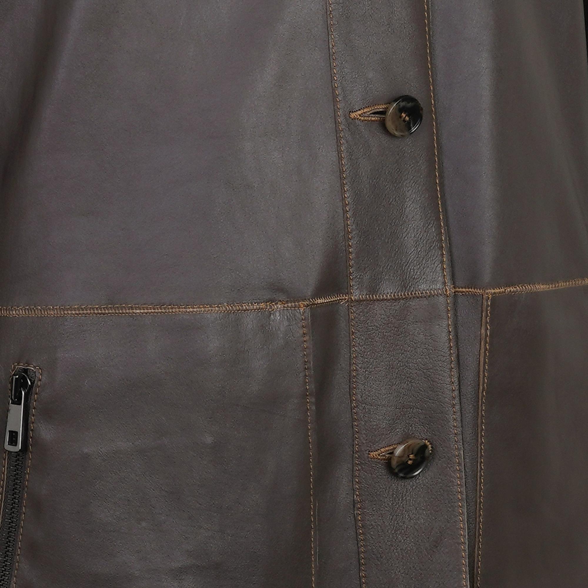 Anoki Haki Erkek Çift Taraflı Süet Deri Mont