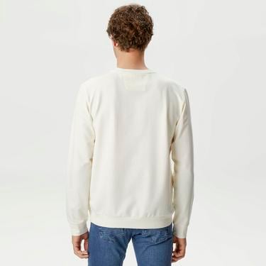  Nautica Erkek Krem Rengi Standart Fit Sweatshirt