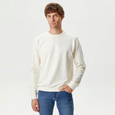  Nautica Erkek Krem Rengi Standart Fit Sweatshirt