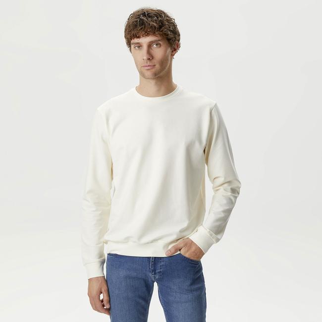 Nautica Erkek Krem Rengi Standart Fit Sweatshirt