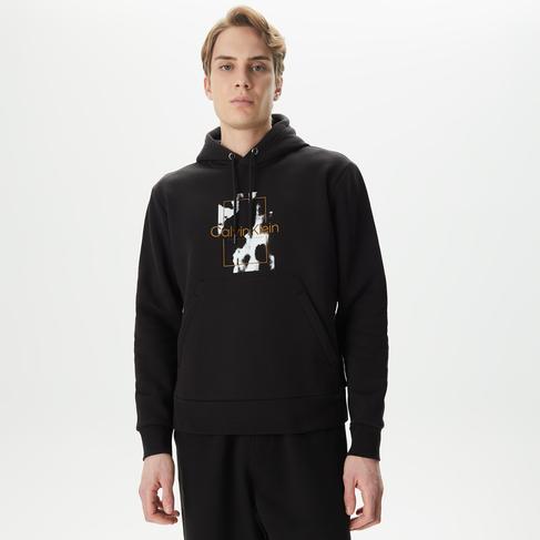  Calvin Klein All-Over-Print Erkek Siyah Sweatshirt