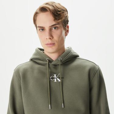  Calvin Klein Jeans Monologo Erkek Yeşil Sweatshirt