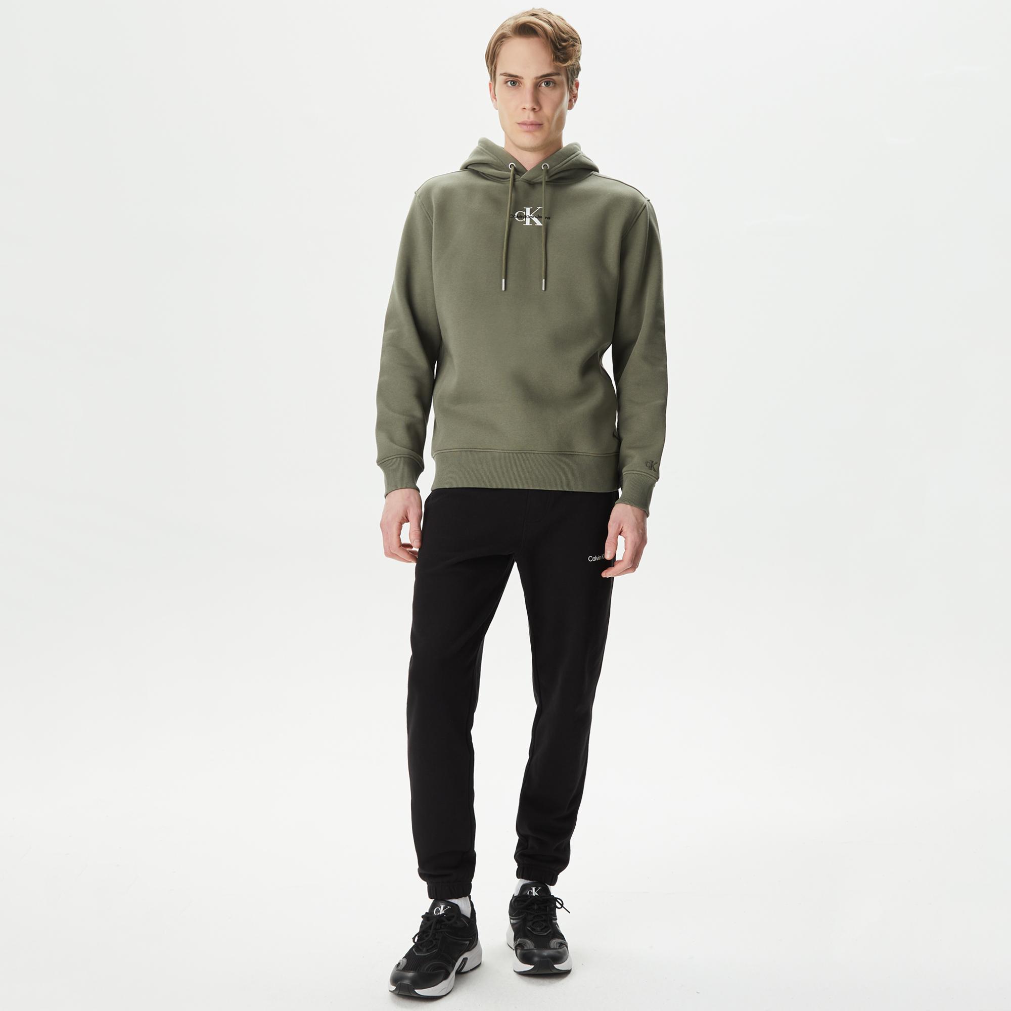 Calvin Klein Jeans Monologo Erkek Yeşil Sweatshirt