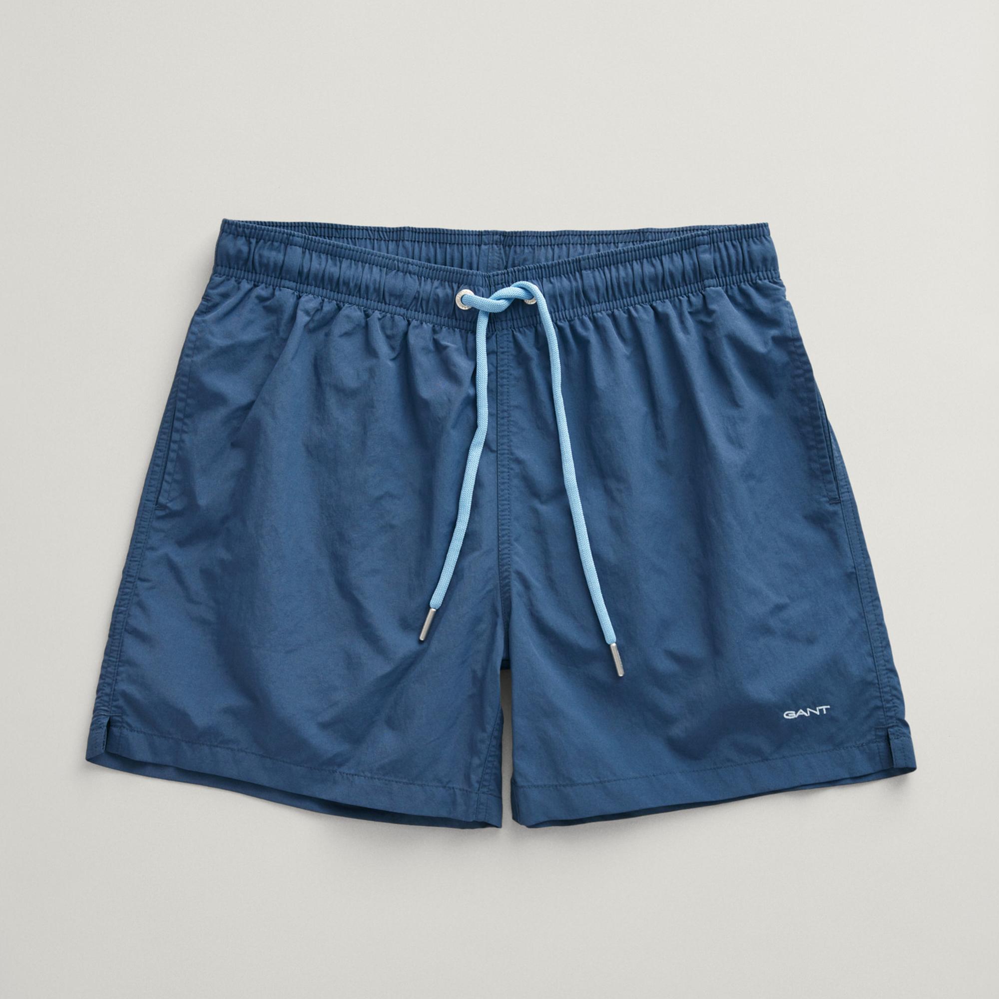 GANT Erkek Mavi Regular Fit Logolu Mayo Şort