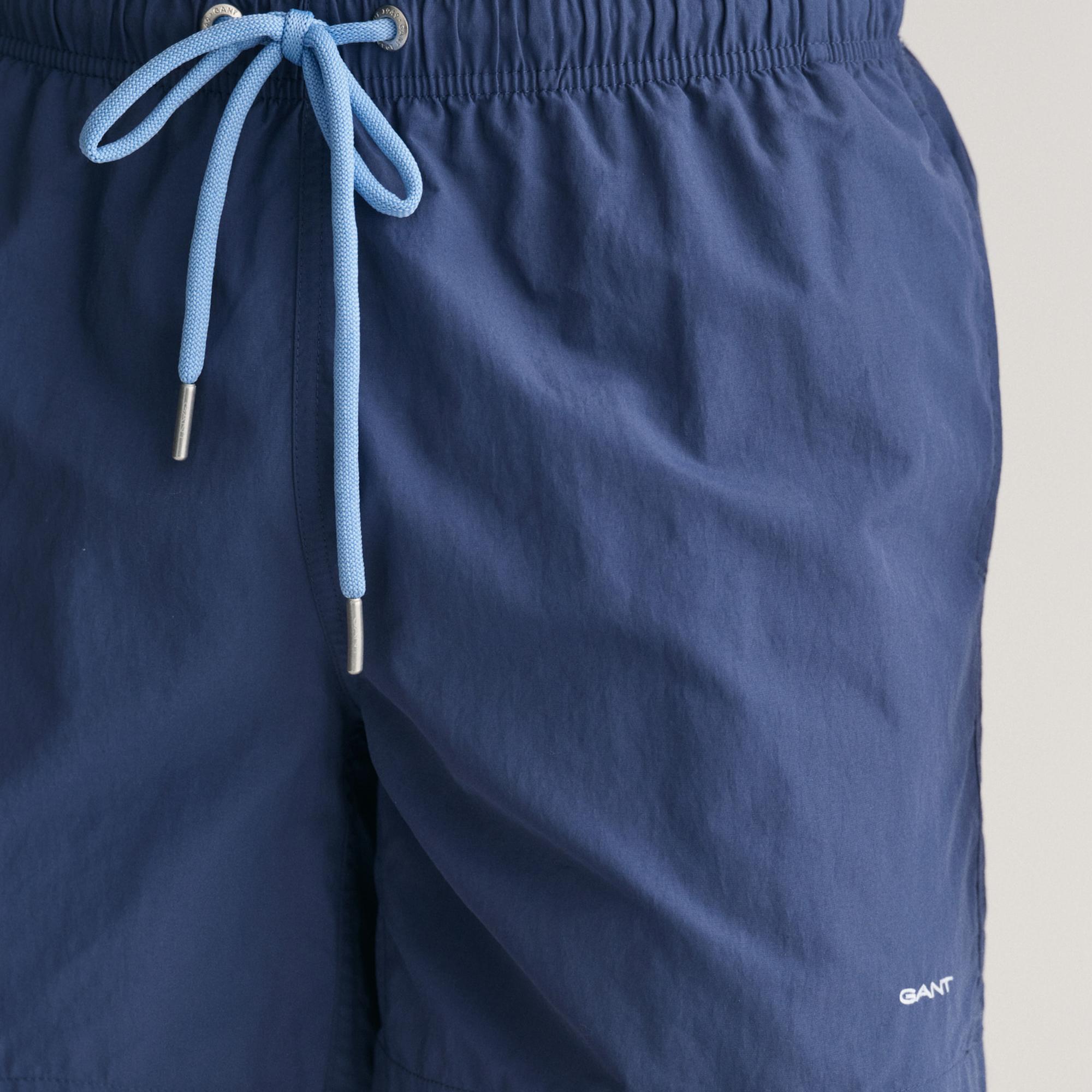 GANT Erkek Mavi Regular Fit Logolu Mayo Şort