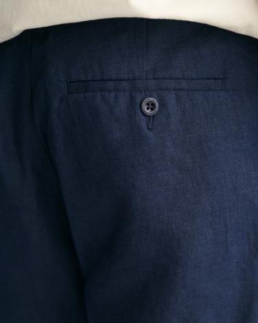  GANT Erkek Lacivert Relaxed Fit Keten Şort