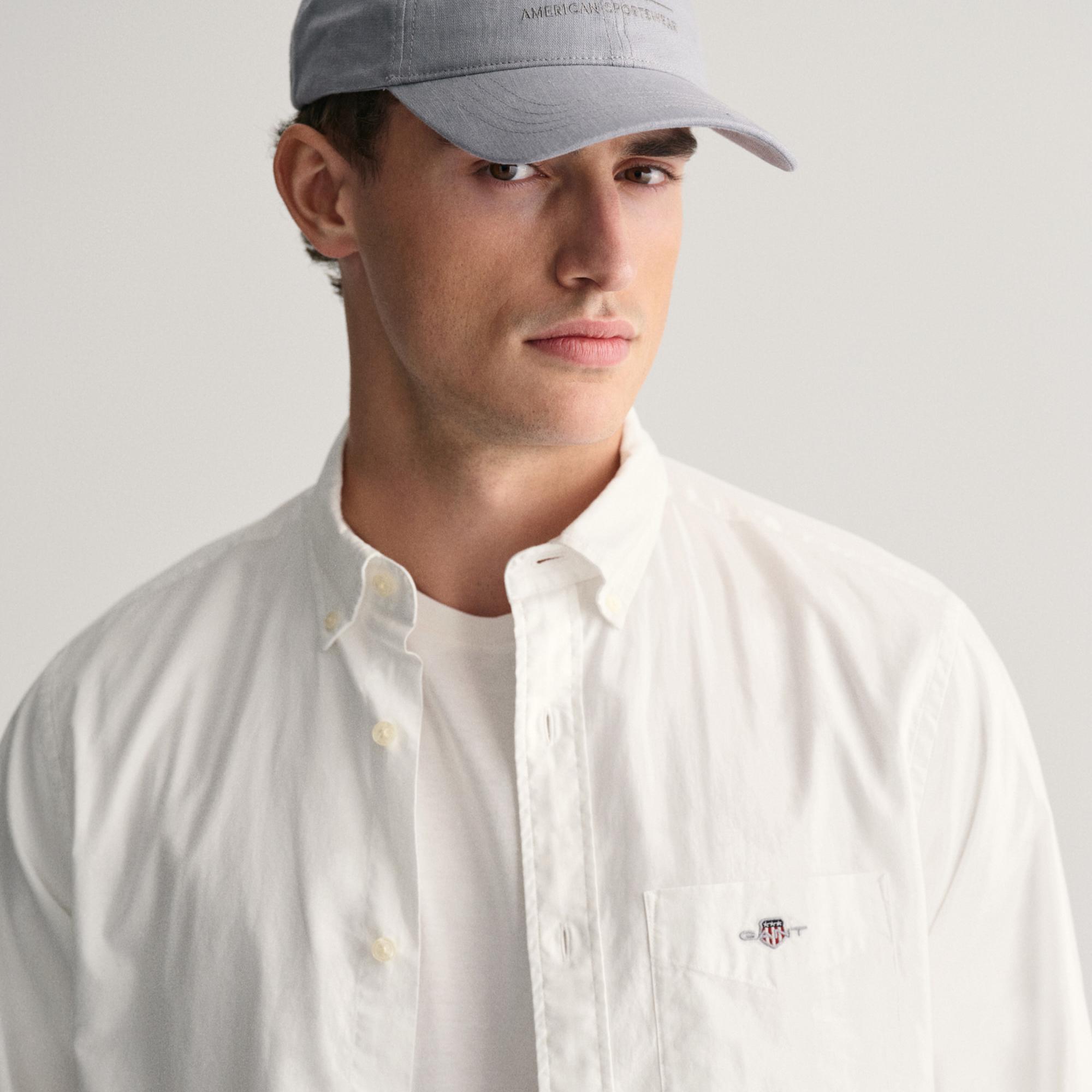 GANT Erkek Beyaz Regular Fit Düğmeli Yaka Gömlek
