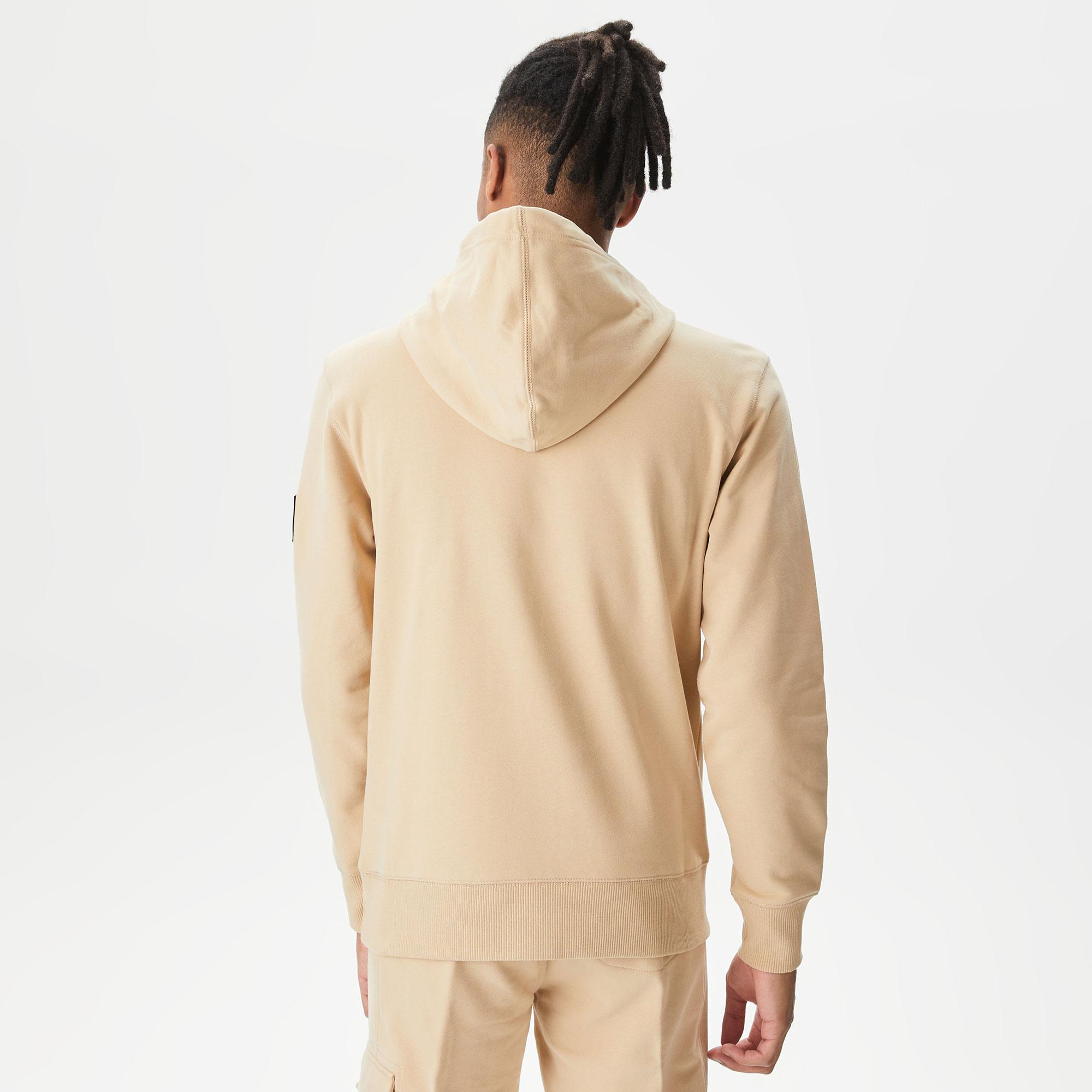 Calvin Klein Jeans Monologo Badge Erkek Bej Sweatshirt