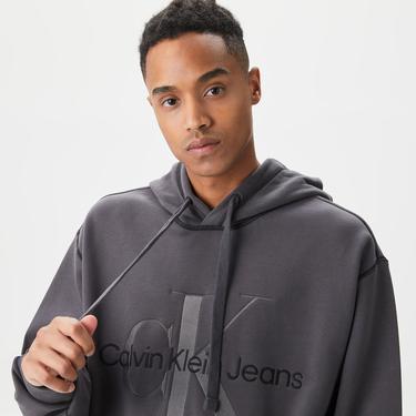  Calvin Klein Jeans Monologo Erkek Gri Sweatshirt
