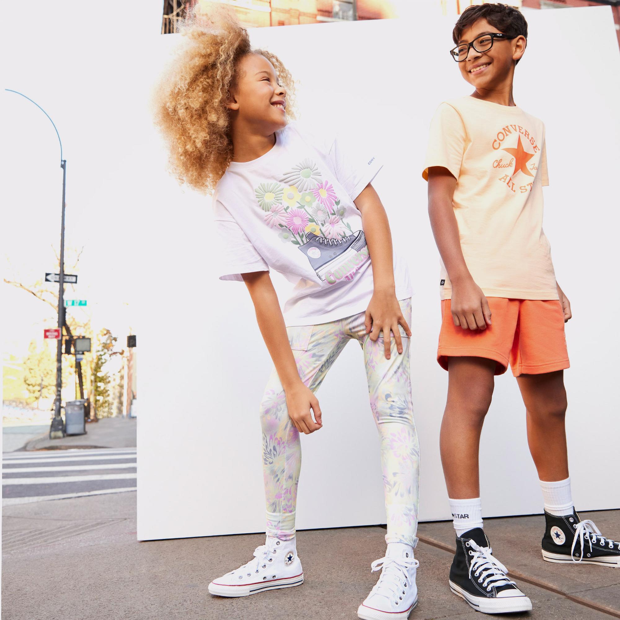 Converse Printed High Rise Çocuk Renkli Tayt