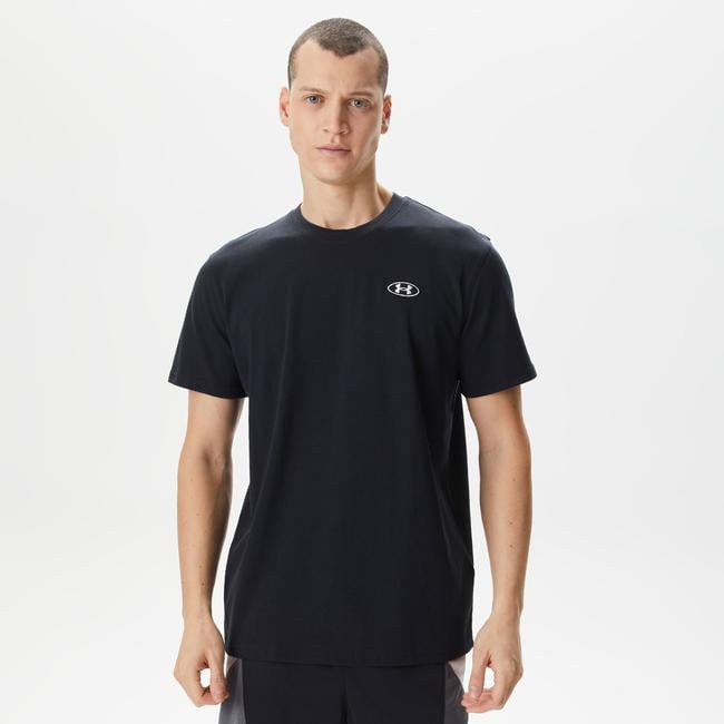  Under Armour Heavyweight LC Patch Erkek Siyah T-Shirt
