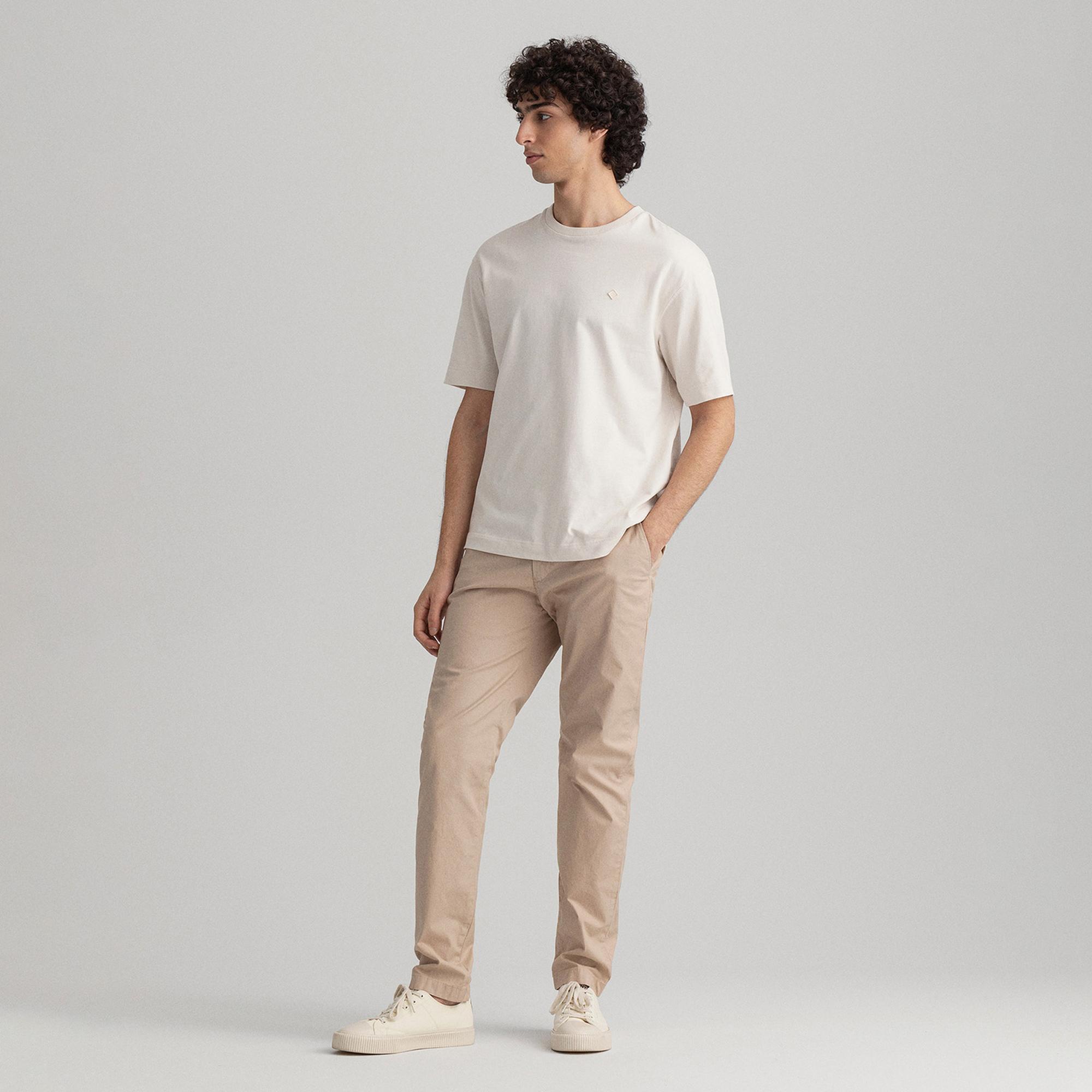 GANT Erkek Bej Slim Fit Hallden Pantolon