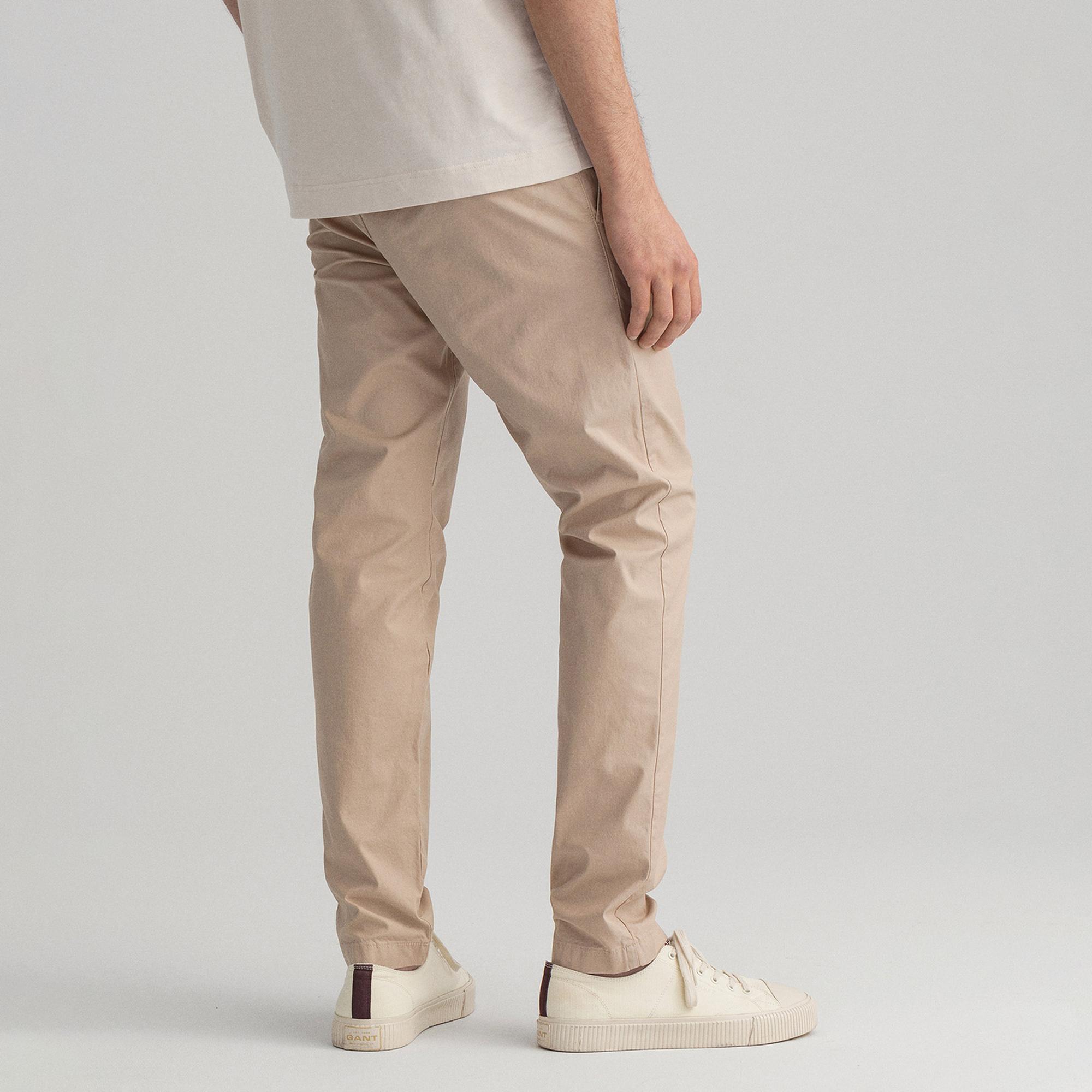 GANT Erkek Bej Slim Fit Hallden Pantolon