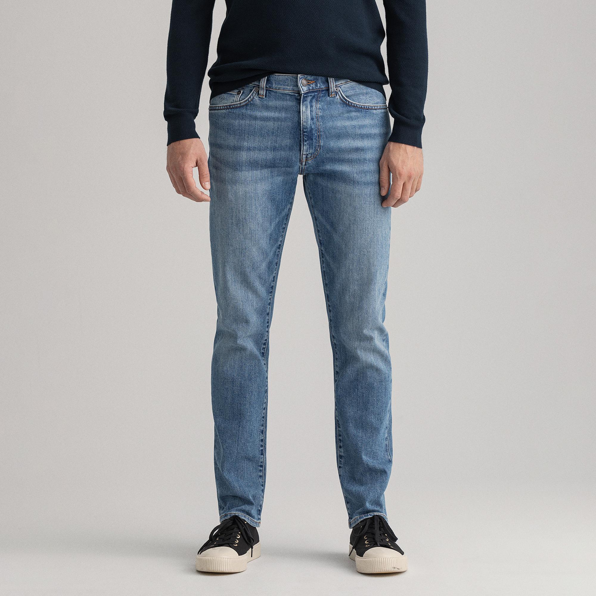 GANT Erkek Mavi Slim Fit Hayes Pantolon