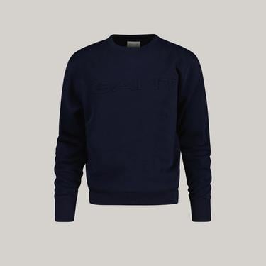  GANT Erkek Lacivert Regular Fit Bisiklet Yaka Logolu Sweatshirt