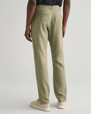  GANT Erkek Yeşil Relaxed Fit Keten Pantolon