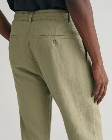  GANT Erkek Yeşil Relaxed Fit Keten Pantolon