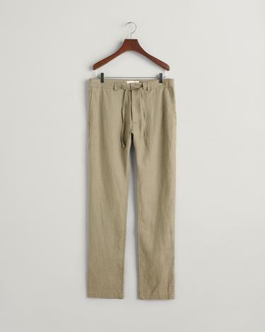  GANT Erkek Yeşil Relaxed Fit Keten Pantolon