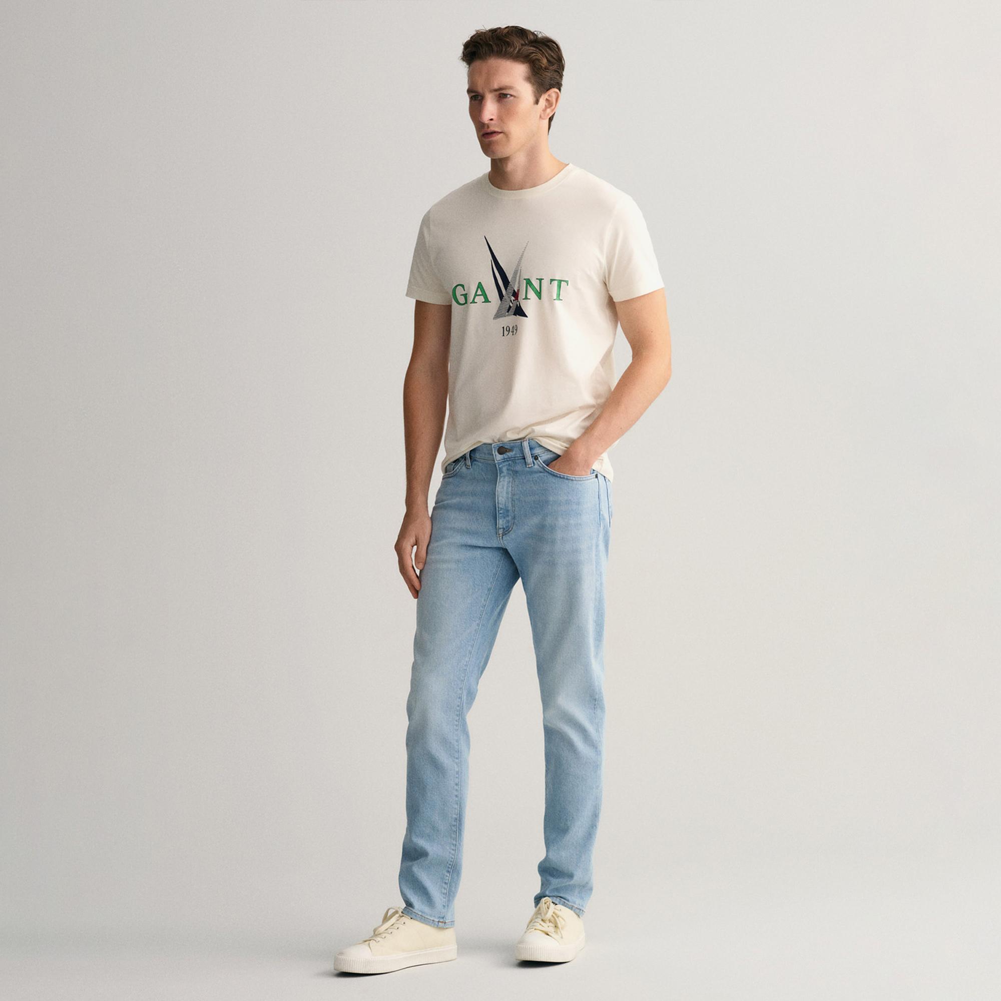 GANT Erkek Mavi Slim Fit Hayes Jean Pantolon