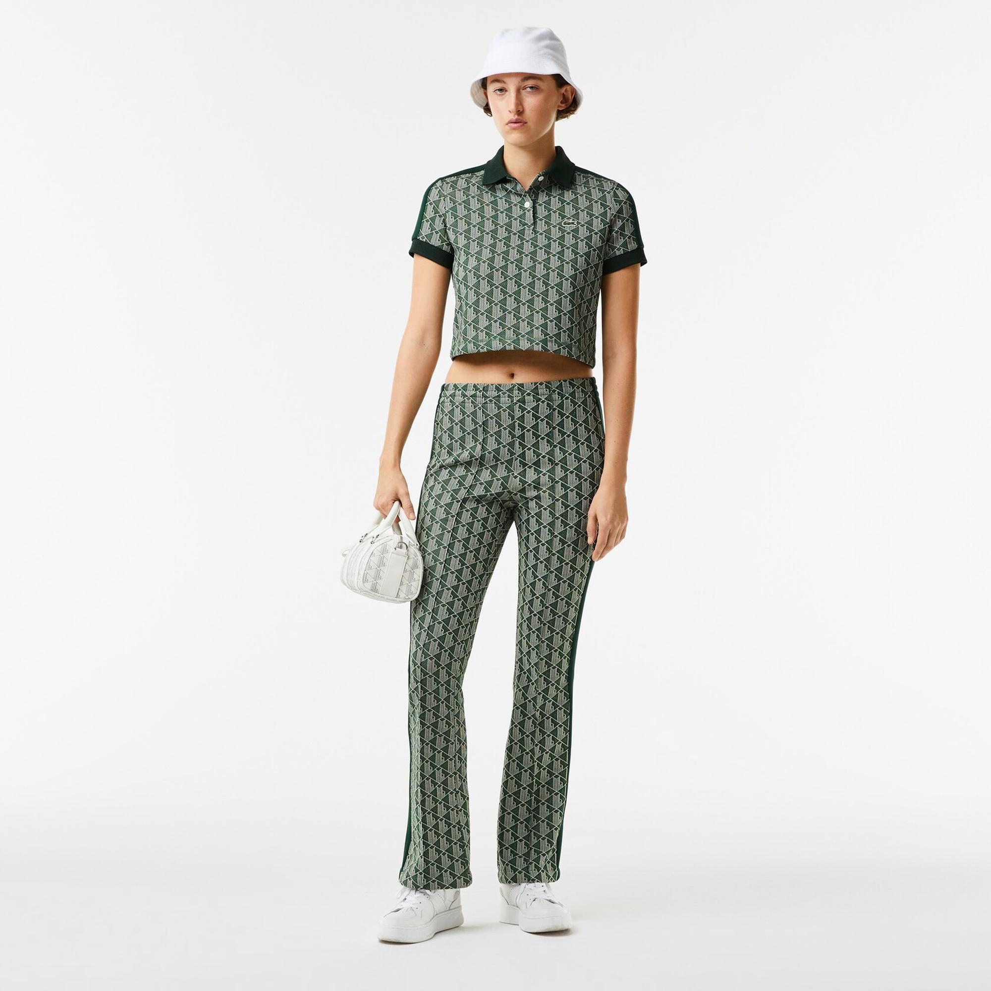 Lacoste Kadın Relaxed Fit Monogram Yeşil Eşofman Altı