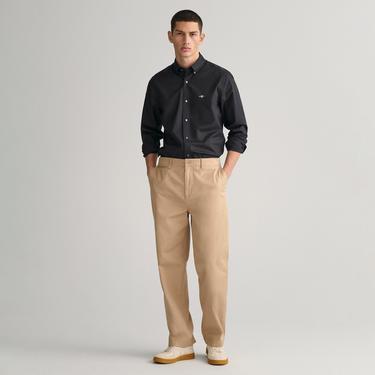  GANT Erkek Siyah Slim Fit Düğmeli Yaka Broadcloth Gömlek