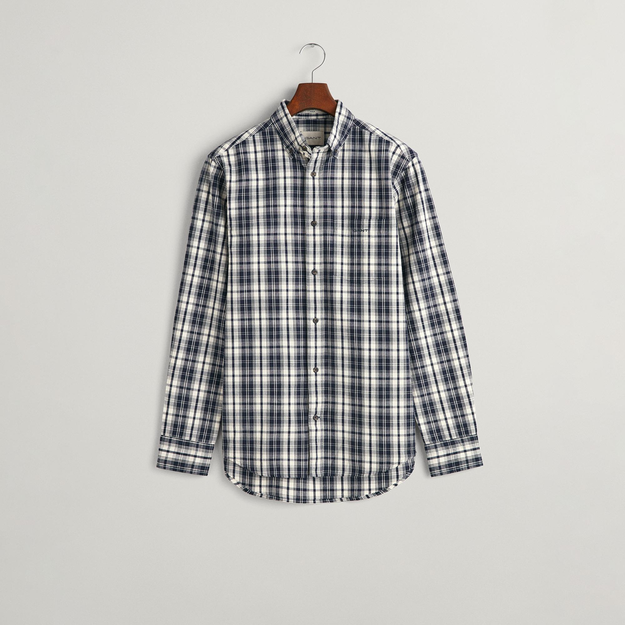 GANT Erkek Krem Regular Fit Düğmeli Yaka Kareli Gömlek