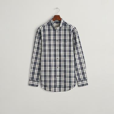  GANT Erkek Krem Regular Fit Düğmeli Yaka Kareli Gömlek