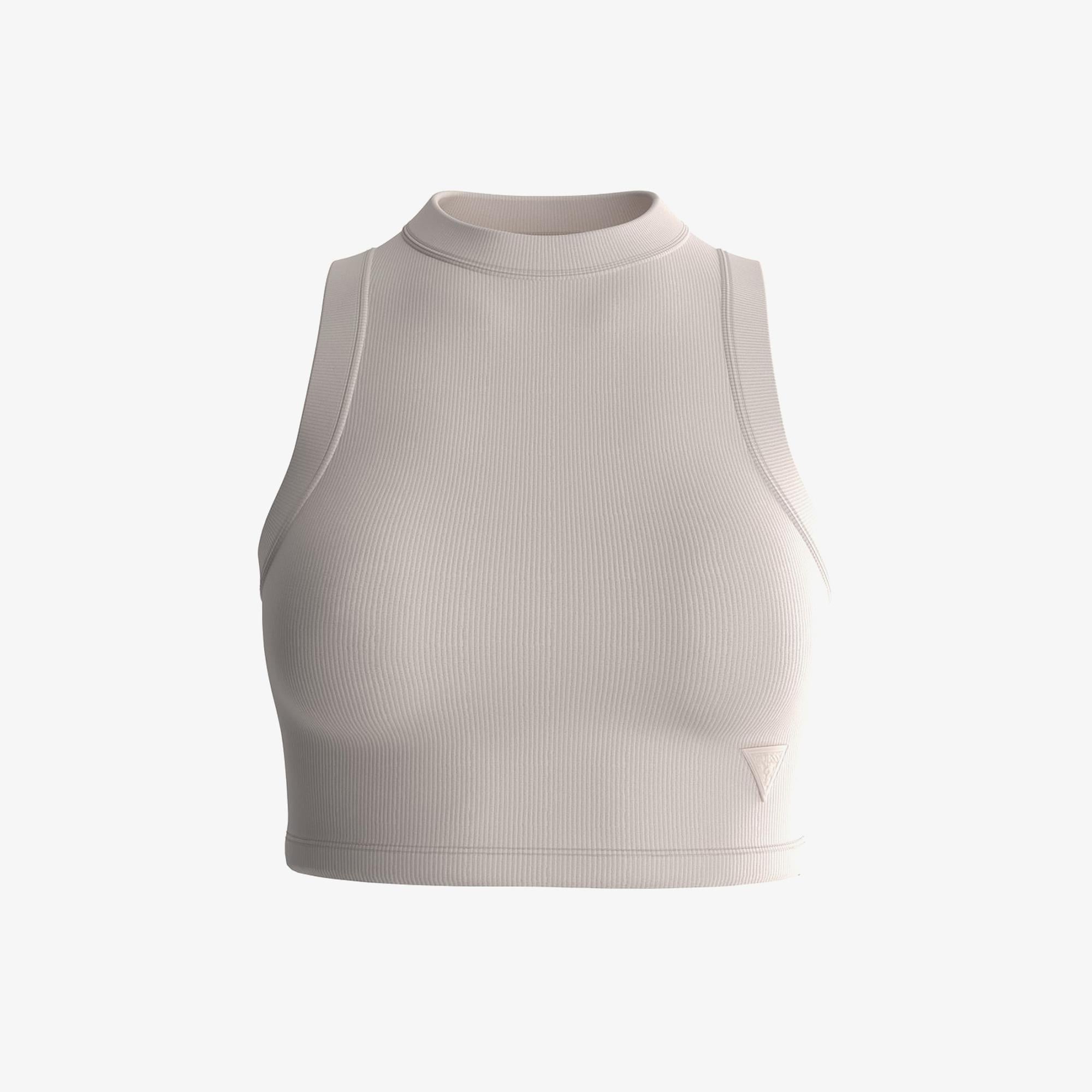 Guess Kadın Krem Kolsuz T-Shirt