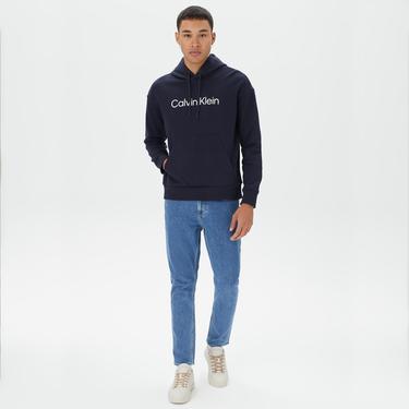 Calvin Klein Hero Logo Comfort Hoodie Erkek Lacivert Sweatshirt