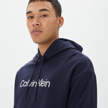  Calvin Klein Hero Logo Comfort Hoodie Erkek Lacivert Sweatshirt