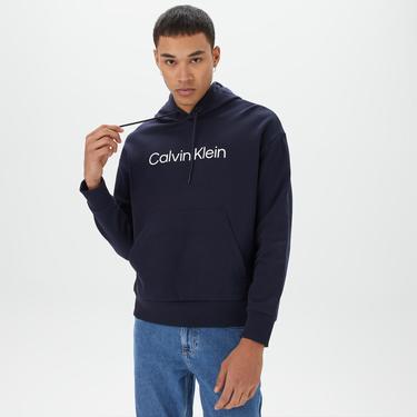  Calvin Klein Hero Logo Comfort Hoodie Erkek Lacivert Sweatshirt