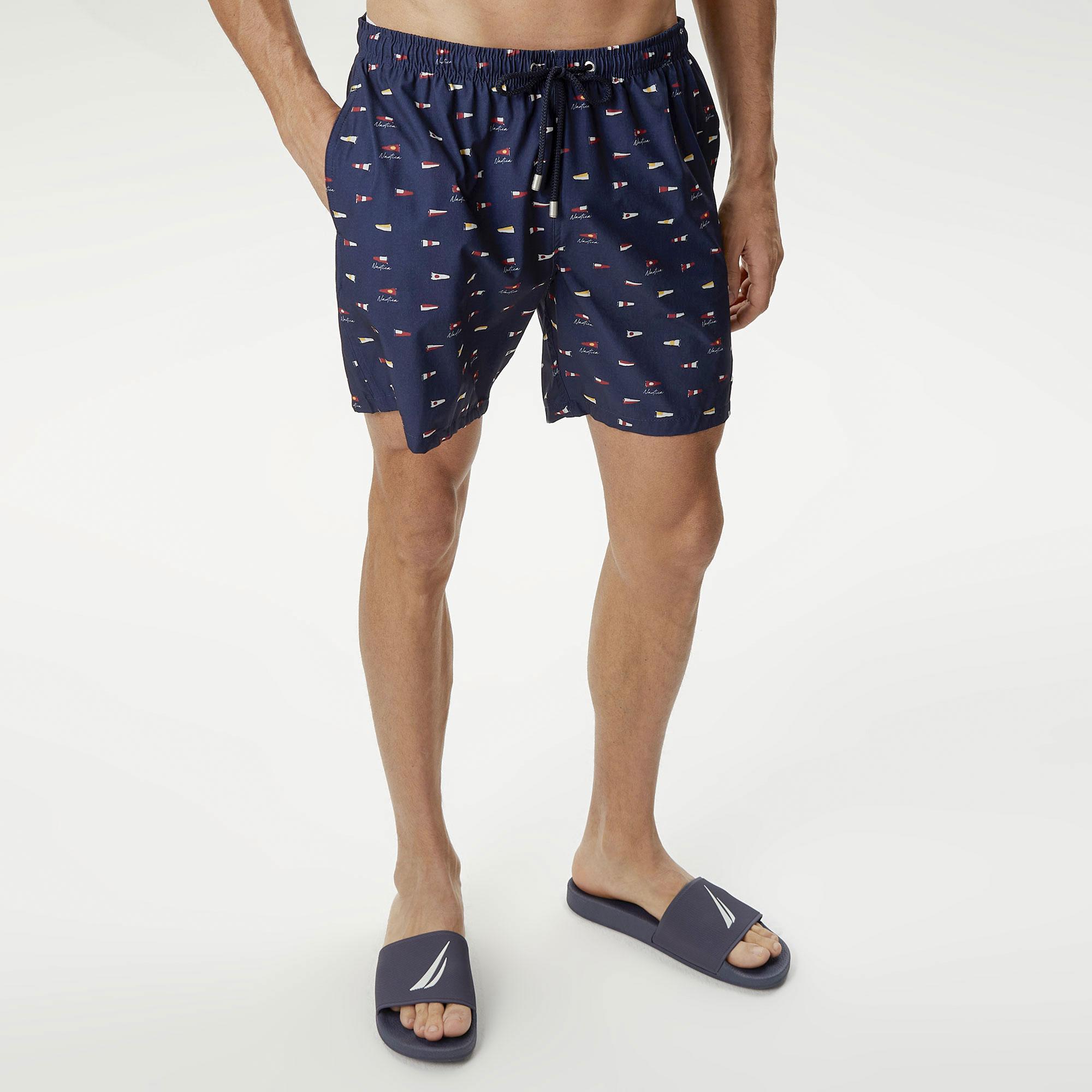 Nautica Erkek Lacivert Baskılı Mayo Şort
