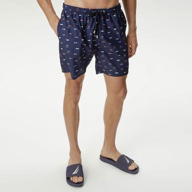  Nautica Erkek Lacivert Baskılı Mayo Şort