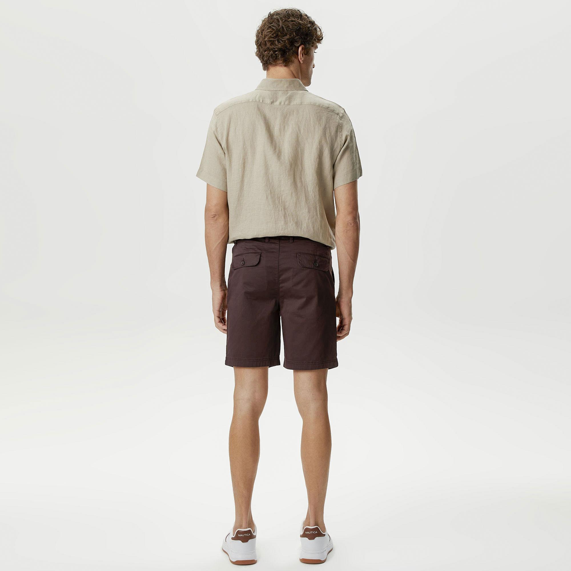 Nautica Erkek Kahverengi Slim Fit Bermuda Şort