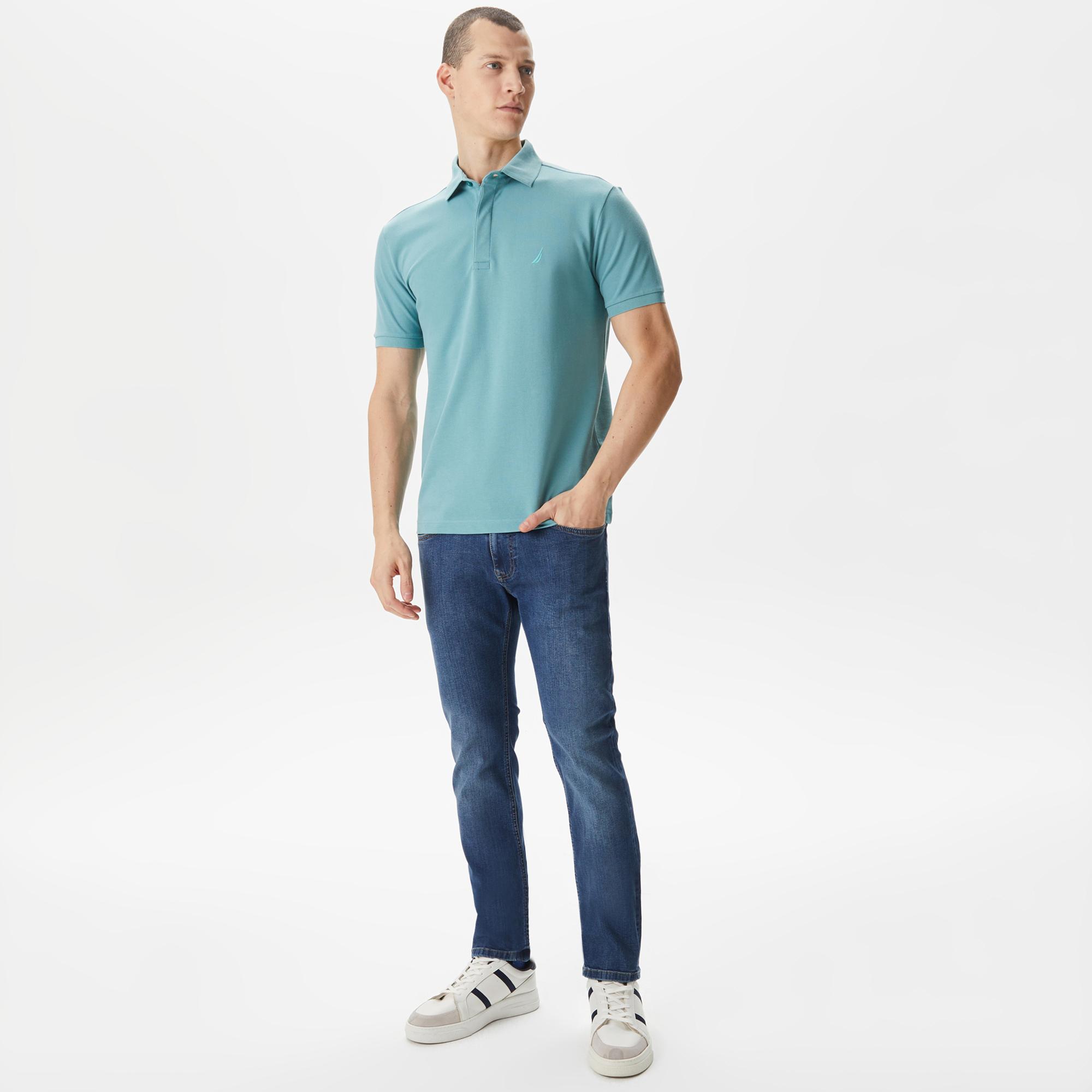 Nautica Erkek Mavi Slim Fit Kısa Kollu Polo