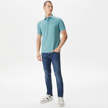  Nautica Erkek Mavi Slim Fit Kısa Kollu Polo