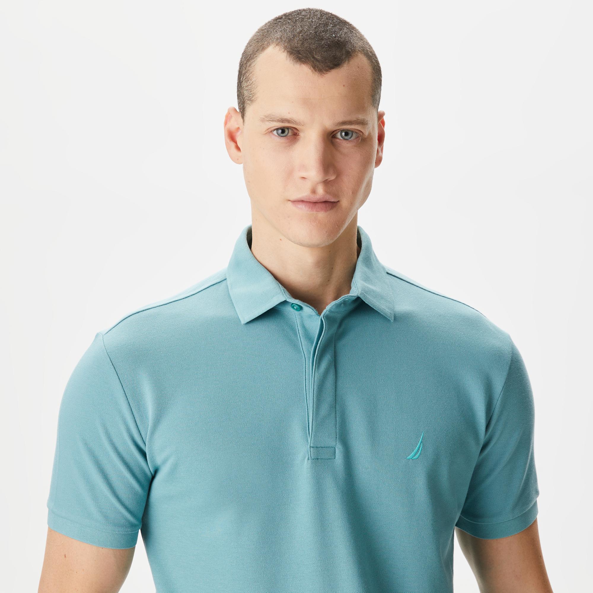 Nautica Erkek Mavi Slim Fit Kısa Kollu Polo