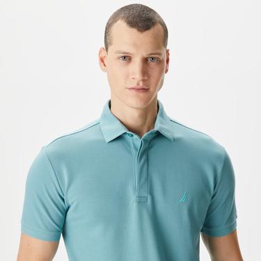  Nautica Erkek Mavi Slim Fit Kısa Kollu Polo