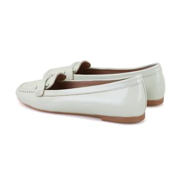  Kadın Açık Yeşil Deri Babet