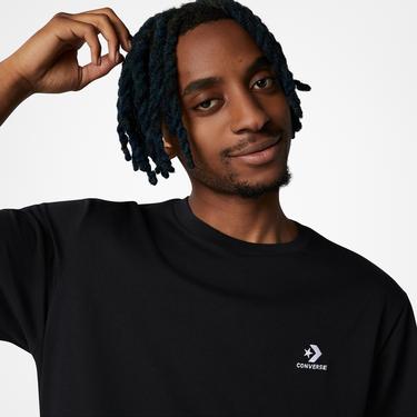  Converse Go-To Embroidered Star Chevron Unisex Siyah T-Shirt