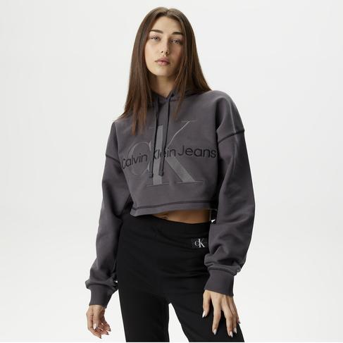  Calvin Klein Jeans Hero Monologo Kadın Gri Sweatshirt