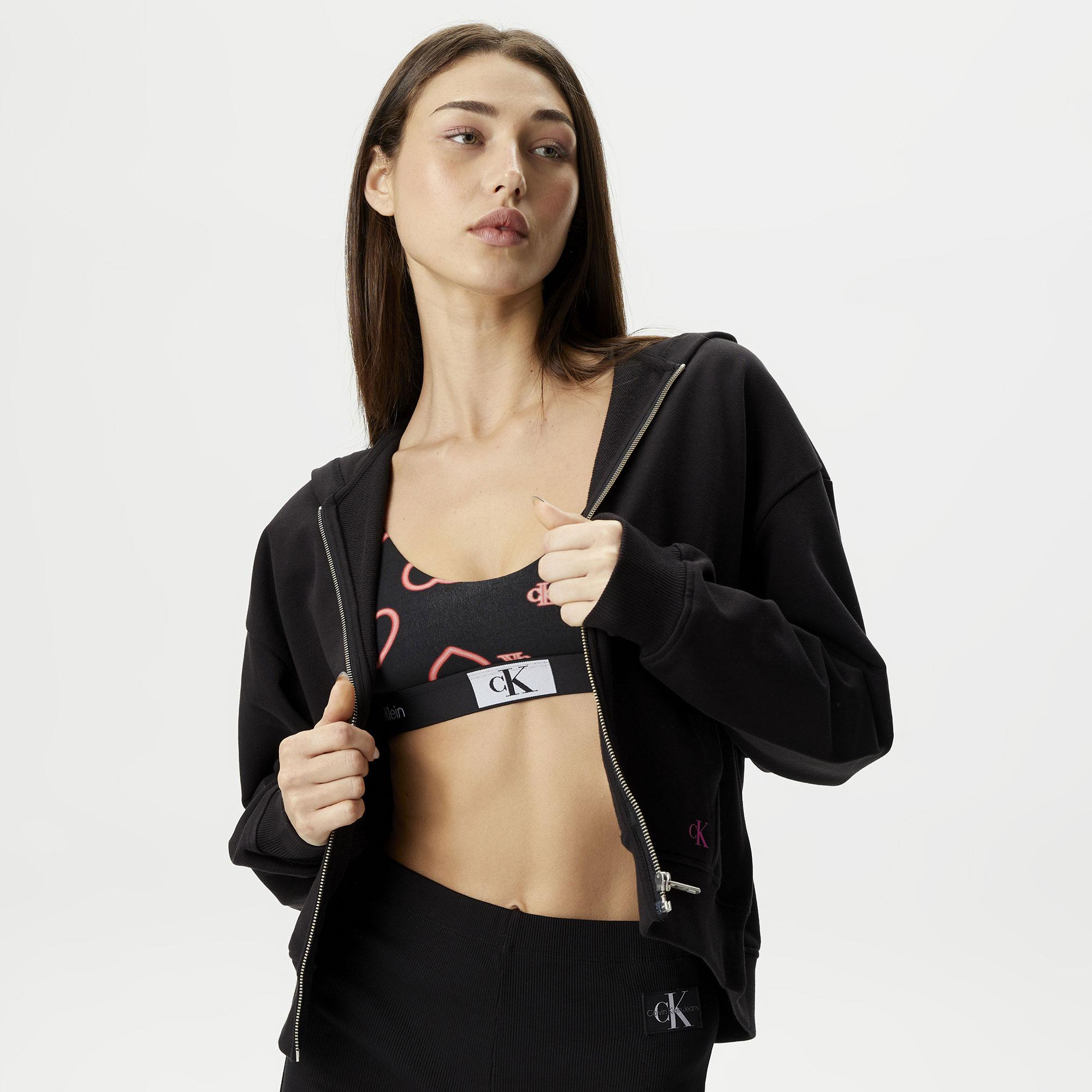 Calvin Klein Jeans Second Skin Kadın Siyah Eşofman Üstü