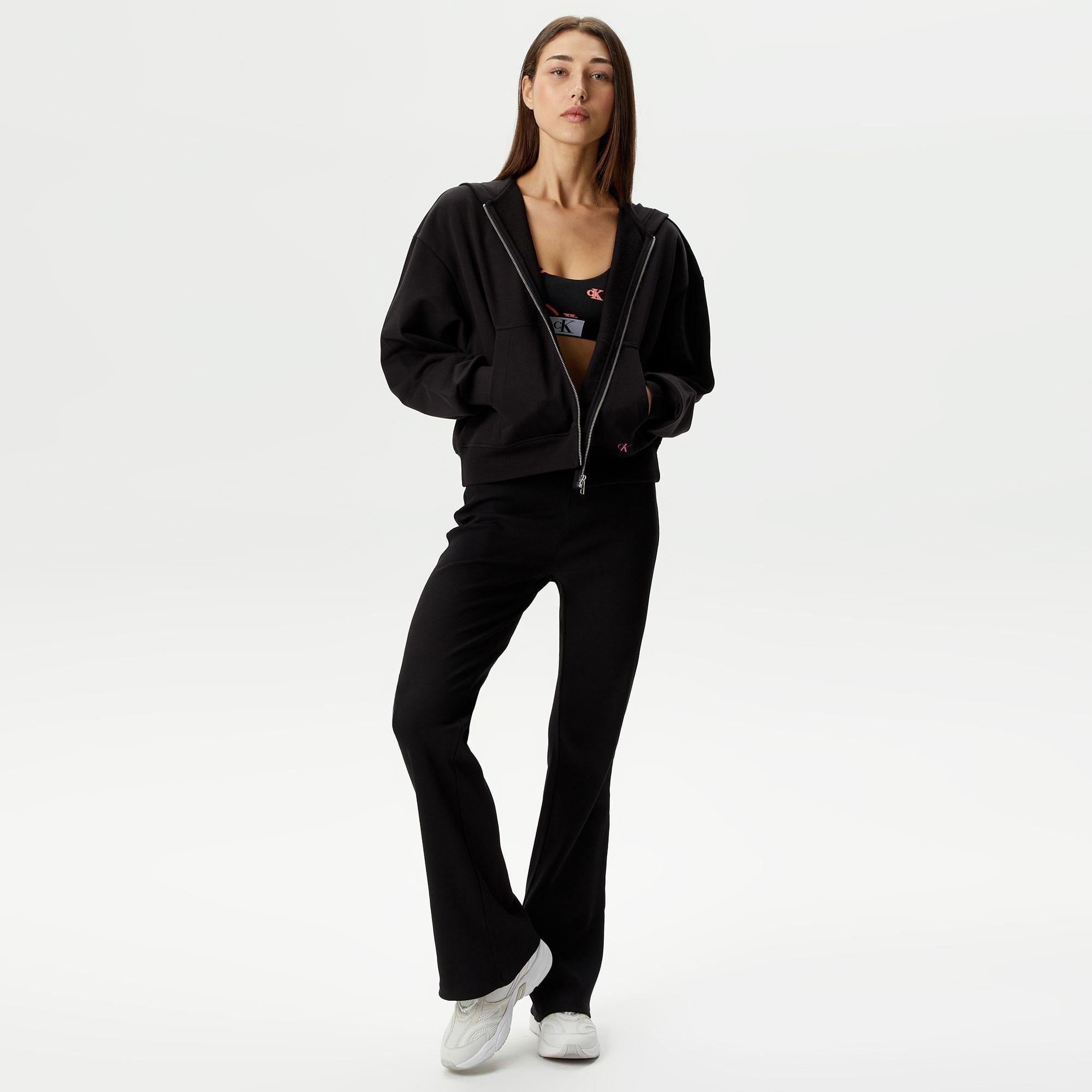 Calvin Klein Jeans Second Skin Kadın Siyah Eşofman Üstü