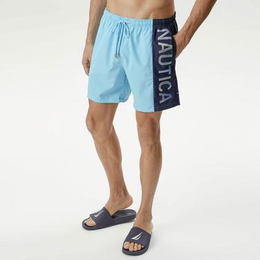  Nautica Erkek Mavi Baskılı Şort Mayo