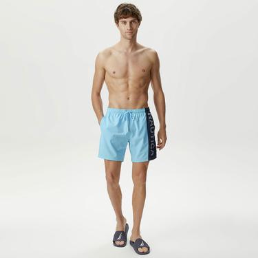  Nautica Erkek Mavi Baskılı Şort Mayo